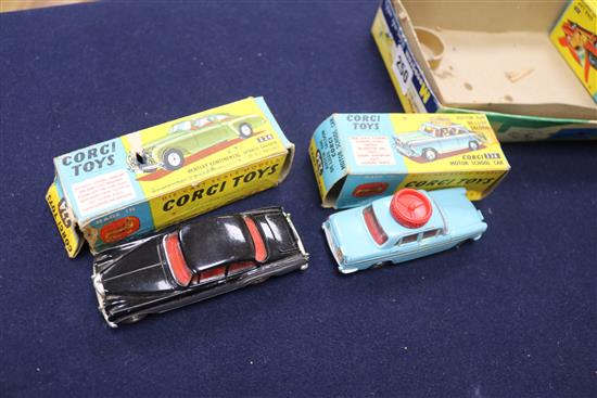 Eight boxed Corgi cars and a Marx remote controlled car